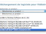 BlackBerry software download section - screenshot