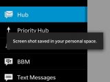 BlackBerry OS 10.3 Hub Side Menu