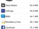 BlackBerry OS 10.3 - Storage Breakdown Chart