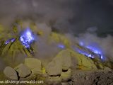Blue Lava Flows at Kawah Ijen Volcano