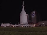 Orion spacecraft taken to launch pad