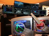 Eight-monitor setup insanity, driven by four Radeon HD3870 cards