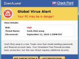 "Global Virus Alert" ZoneAlarm pop-up