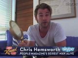 Australian actor Chris Hemsworth receives his award after being named People’s hottest