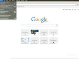 Google Chrome empty tab with speed dials and Chrome main menu open