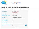 Google Weather, config window
