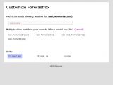 Forecastfox for Chrome, config window