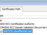 Certificate chain showing CloudFlare as the beneficiary