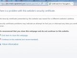 Certificate is no longer valid for the malicious website