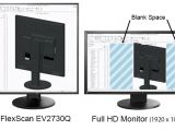 EIZO FlexScan EV2730Q, screen space comparison