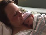 Kateri Schwandt and her newborn son
