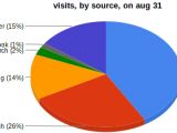 The visits pie for Reddit on August 31, 2010