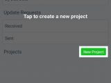 Creating a new project in DropTask