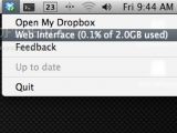 Dropbox in the menubar