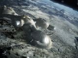 The lunar base under construction