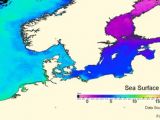 Sea-surface temperature in the North Sea and Baltic Sea derived from the Advanced Along Track Scanning Radiometer on Envisat. These data are used as input to calculate the risk to the environment from ships exchanging their ballast water.