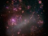 Image of the Large Magellanic Cloud, showing a light echo produced by a supernova explosion