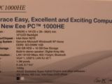 ASUS Eee PC 1000HE specifications sheet