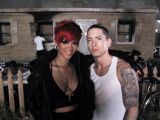 Rihanna and Eminem on the set of the “Love the Way You Lie” music video