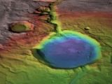 Representation on an ancient lake on the surface of Mars
