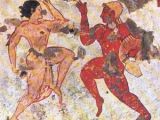 6th century BC wall painting: Etruscan dancing
