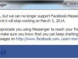 Facebook's announcement regarding Messenger for Windows