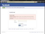Facebook login error revealing that email does not exist in the system