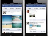 The before (right) and after (left) shot of the new Facebook mobile design