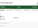 Google - the World Cup schedule