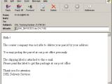 Fake DHL email sample
