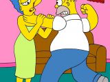 Iconic cartoon characters in scenes of domestic violence