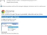 Malicious email claiming to point to legitimate Chrome update