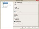 FileVoyager: Configuration settings can be applied to the display, colors, and thumbnails.