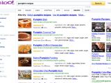 The dedicated recipe search tab in Yahoo Search