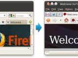 Firefox 4.0 UI redesign then and now Linux
