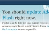 Mozilla's Adobe Flash Player update warning