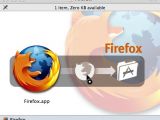 Installing Firefox by dragging it on to the Applications folder's shortcut
