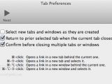 In the Tab Preferences panel, you get to customize the app's behavior when closing tabs