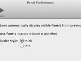In the Panel Preferences tab, you get to adjust the divider size for the Browsa panels