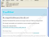 Malware distribution spam using Twitter email template