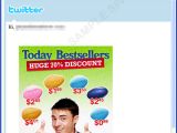 Online pharmacy spam using Twitter email template