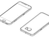 Sketch of  Samsung Galaxy S6 showing protruding camera