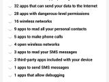Details of apps posing security issues