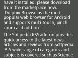 Softpedia RSS screenshot