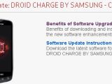 Samsung DROID Charge support page