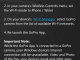 GoPro app for Windows Phone, Setup Help