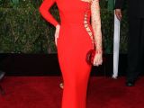 Jane Fonda in bold red Versace at the Golden Globes 2015