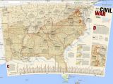 Map of the US Civil War battles from the National Geographic Society