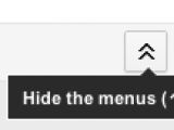 The hide/reveal menu button in Google Docs