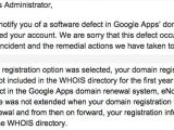 Google informs admins of domain record leak